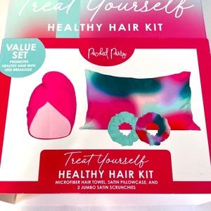 Hair Kit with Head Wrap Satin Scrunchies and Satin Pillow Case